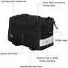 Bike Seat Bag, Insulated Trunk Cooler Bag for Warm or Cold Items, Bicycle Rear Rack Storage Luggage, Reflective Cycling MTB Bike Pannier Bag view 3