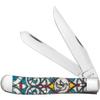 Case XX WR POCKET KNIFE STAINED GLASS DOVE NATURAL BONE COLOR WASH TRAPPER, ITEM 38819, LENGTH CLOSED 4 1/8 INCH (6254 SS) view 1