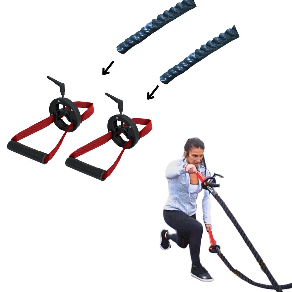 PCM Fitness Battle Gripz with 4 Grip Options for All Hand Size - Workout Accessories for Men and Women - Gym Equipment for Rope Game - Heavy Duty Grips for Home, Office, & Professional Gyms (Black)