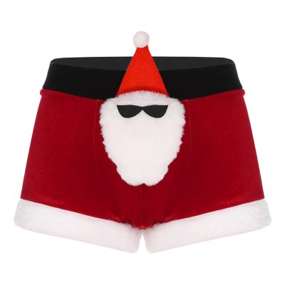 CHICTRY Men's Christmas Santa Claus Costume Boxer Shorts Holiday Cosplay Costume Red A 3X-Large