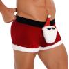 CHICTRY Men's Christmas Santa Claus Costume Boxer Shorts Holiday Cosplay Costume Red A 3X-Large view 3