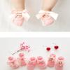 Zerodis 3pairs Set Baby Cotton Floor Sock with Bow Tie, Cute Lace Flower Design Anti slip Non Skid Ankle Socks for Newborn Toddler Infant(S) view 2