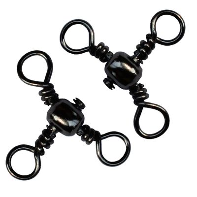 100pcs Three Way Rolling Fishing Swivel 3 Way Triple Swivel Slide Multifunctional Fishing Tackle Connector Cross Line Fishing Swivel for Saltwater Freshwater Fishing (4#)
