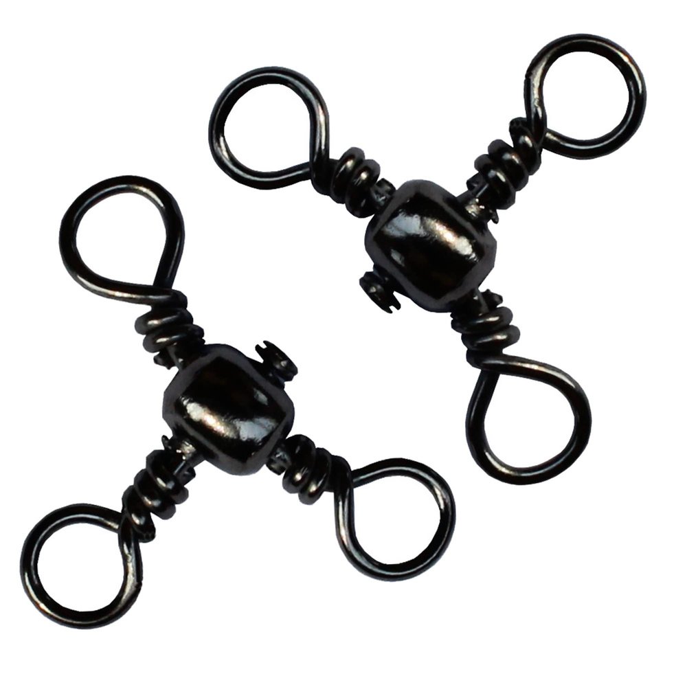 100pcs Three Way Rolling Fishing Swivel 3 Way Triple Swivel Slide Multifunctional Fishing Tackle Connector Cross Line Fishing Swivel for Saltwater Freshwater Fishing (4#)