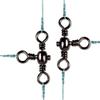 100pcs Three Way Rolling Fishing Swivel 3 Way Triple Swivel Slide Multifunctional Fishing Tackle Connector Cross Line Fishing Swivel for Saltwater Freshwater Fishing (4#) view 3