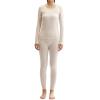 HGps8w Women's Thermal Underwear Set, Winter Warm Soft Crewneck Long Johns Lightweight Top & Bottom 2 Piece Set