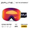 Zipline Podium XT Ski Goggles - No Fog Magnetic Lenses, Double Cylindrical Polycarbonate, Italian Inner Lens, Easy Lens Change - Used by Pros (Black Frame - Scorched - Amber Lens, Black Frame) view 2