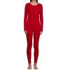 HGps8w Women's Thermal Underwear Set, Winter Warm Soft Crewneck Long Johns Lightweight Top & Bottom 2 Piece Set