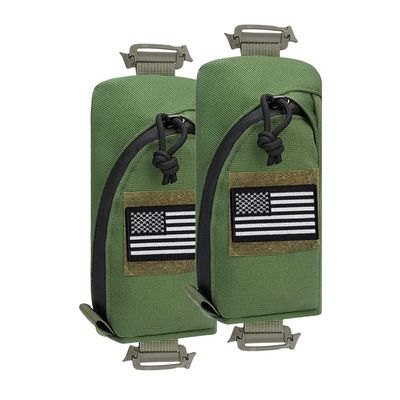 ERIQKCA 2 Pack Tactical Accessories Bag, Military Backpack Shoulder Strap Accessory, Small Medical Tactical Bag, EDC Utility Gadget Waist Pack, Molle Pouch Storage Pockets Green