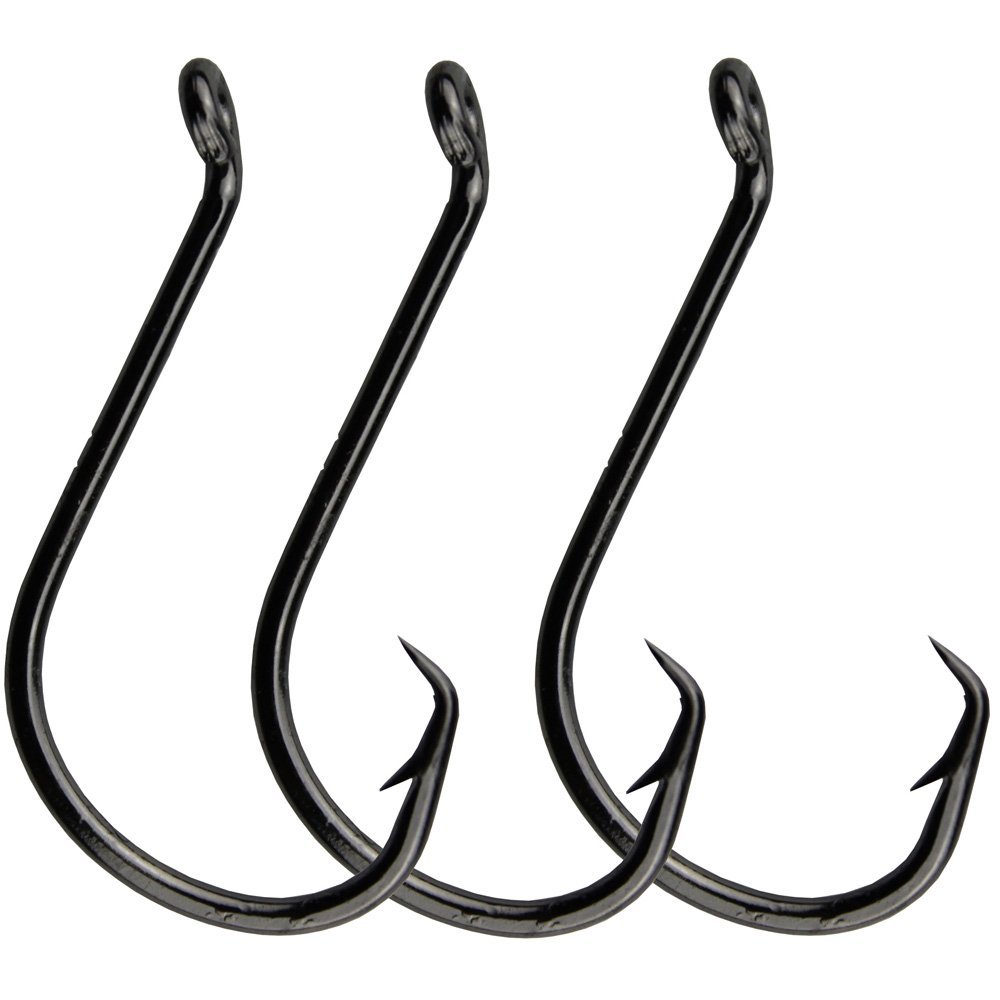 100pcs Circle Fishing Hooks Catfish Hooks Offset Bass Fishhook High Carbon Steel Octopus Fishing Hooks Saltwater Freshwater Fishing Size: 1#-5/0 (2/0)