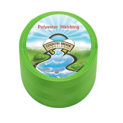 Country Brook Design - 2 Inch Lime Green Polyester Webbing - 4 Vibrant Colors (5 Yards)
