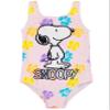 Peanuts Snoopy Swimsuit for Girls | Kids Pink All in One Floral Swimming Costume | Dog & Multicoloured Swimwear Bodysuit view 1