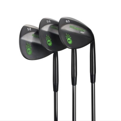 BombTech - Premium Golf Wedge Set - 52, 56, 60 Degrees Golf Wedges - Max Groove for Increased Spin - Black Wedges (Black)