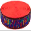 Country Brook Design - Multi-Colored Bones Ribbon on Neon Orange Nylon Webbing Closeout (3/4 Inch, 5 Yards) view 1