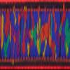 Country Brook Design - Multi-Colored Bones Ribbon on Neon Orange Nylon Webbing Closeout (3/4 Inch, 5 Yards) view 2
