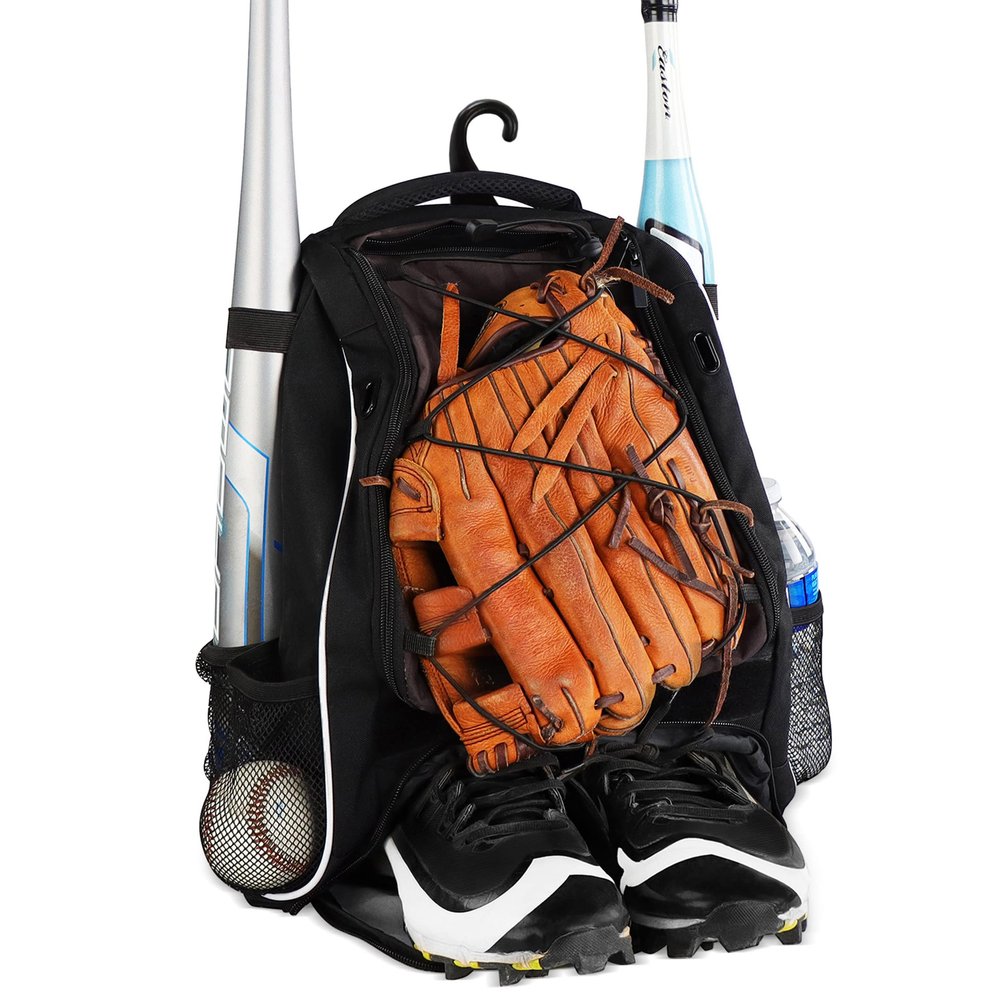 Swing Sports Backpack Baseball Bag - Softball Backpack with Fence Hook - Baseball Backpack Holds Helmet, 2 Bats, Drinks