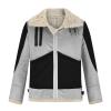 XUNRYAN Mens Winter Warm Coats Sherpa Jackets Faux-Leather Aviator Jacket Motorcycle Bomber Thicken Faux-Fur-Shearling Coat view 1