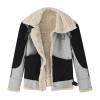 XUNRYAN Mens Winter Warm Coats Sherpa Jackets Faux-Leather Aviator Jacket Motorcycle Bomber Thicken Faux-Fur-Shearling Coat view 2