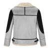 XUNRYAN Mens Winter Warm Coats Sherpa Jackets Faux-Leather Aviator Jacket Motorcycle Bomber Thicken Faux-Fur-Shearling Coat view 3