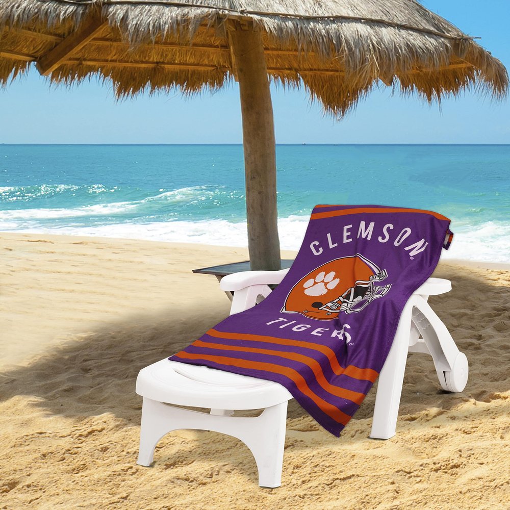 Northwest NCAA Stripes Beach Towel, 30" x 60" Clemson Tigers
