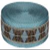Blue & Brown Diamond Ribbon on Ocean Blue Nylon Webbing Closeout (1 Inch, 5 Yards) view 1
