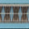 Blue & Brown Diamond Ribbon on Ocean Blue Nylon Webbing Closeout (1 Inch, 5 Yards) view 2