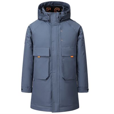 XUNRYAN Men Women Winter Warm Down Coats Mid Long Quilted Lightweight Jacket Puffer Ski Coat Outdoor Travel Workout Outerwear