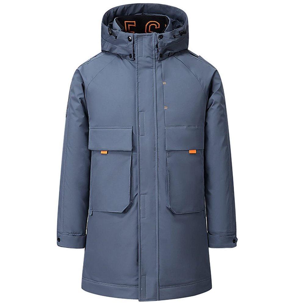 XUNRYAN Men Women Winter Warm Down Coats Mid Long Quilted Lightweight Jacket Puffer Ski Coat Outdoor Travel Workout Outerwear