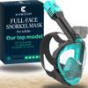 Khroom Full Face Snorkel Mask Adult | Snorkeling Gear for Adults | CO2-Safe Valve System | 3X Enlarged Tube for Easy Breathing | Scuba Mask | Diving Mask Snorkel Set (S/M, Turquoise) view 1