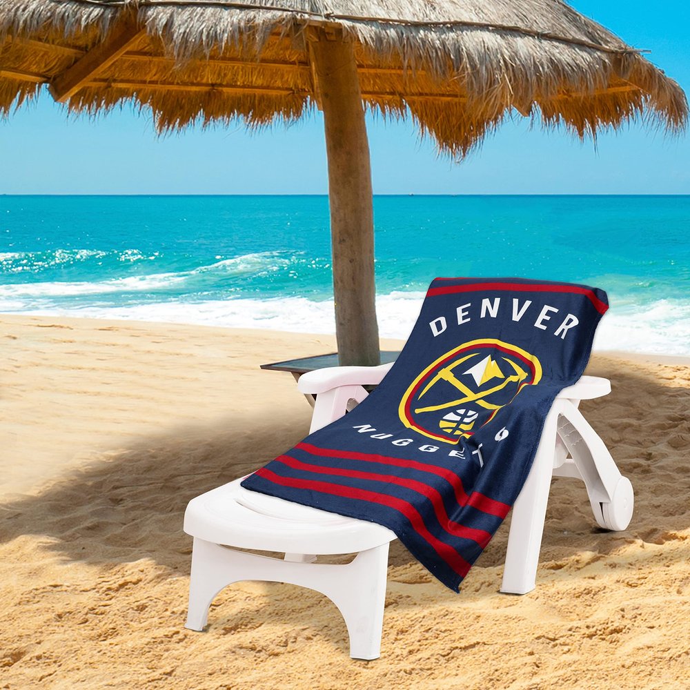 NORTHWEST NBA Stripes Beach Towel, 30" x 60" Denver Nuggets