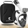 Khroom Full Face Snorkel Mask Adult | Snorkeling Gear for Adults | CO2-Safe Valve System | 3X Enlarged Tube for Easy Breathing | Scuba Mask | Diving Mask Snorkel Set L/XL White+Soft-Case view 1