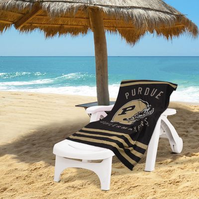 Northwest NCAA Stripes Beach Towel, 30" x 60" Purdue Boilermakers
