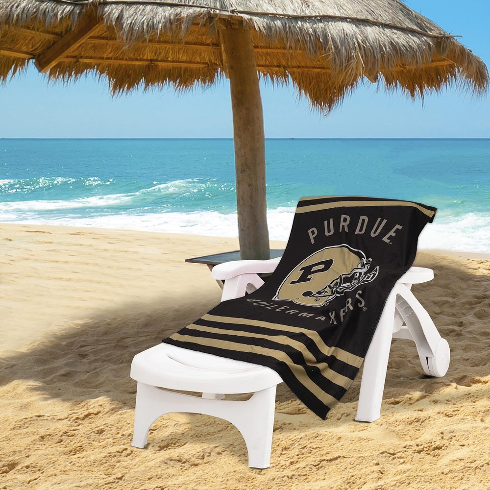 Northwest NCAA Stripes Beach Towel, 30" x 60" Purdue Boilermakers