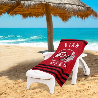 Northwest NCAA Stripes Beach Towel, 30" x 60" Utah Utes