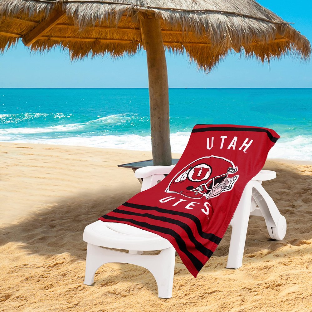 Northwest NCAA Stripes Beach Towel, 30" x 60" Utah Utes
