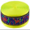 Multi-Colored Bones Ribbon on Hot Yellow Nylon Webbing Closeout (1 Inch, 5 Yards) view 1
