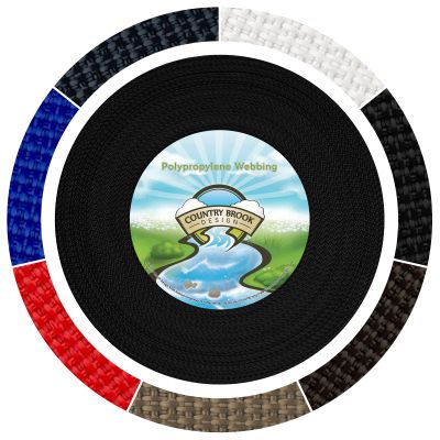 Country Brook Design - 1 1/2 Inch Black Polypropylene (Polypro) Webbing, 100 Yards