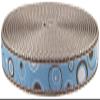 Country Brook Design - Blue and Brown Orbs Ribbon on Silver Webbing Closeout (3/4 Inch, 5 Yards) view 1