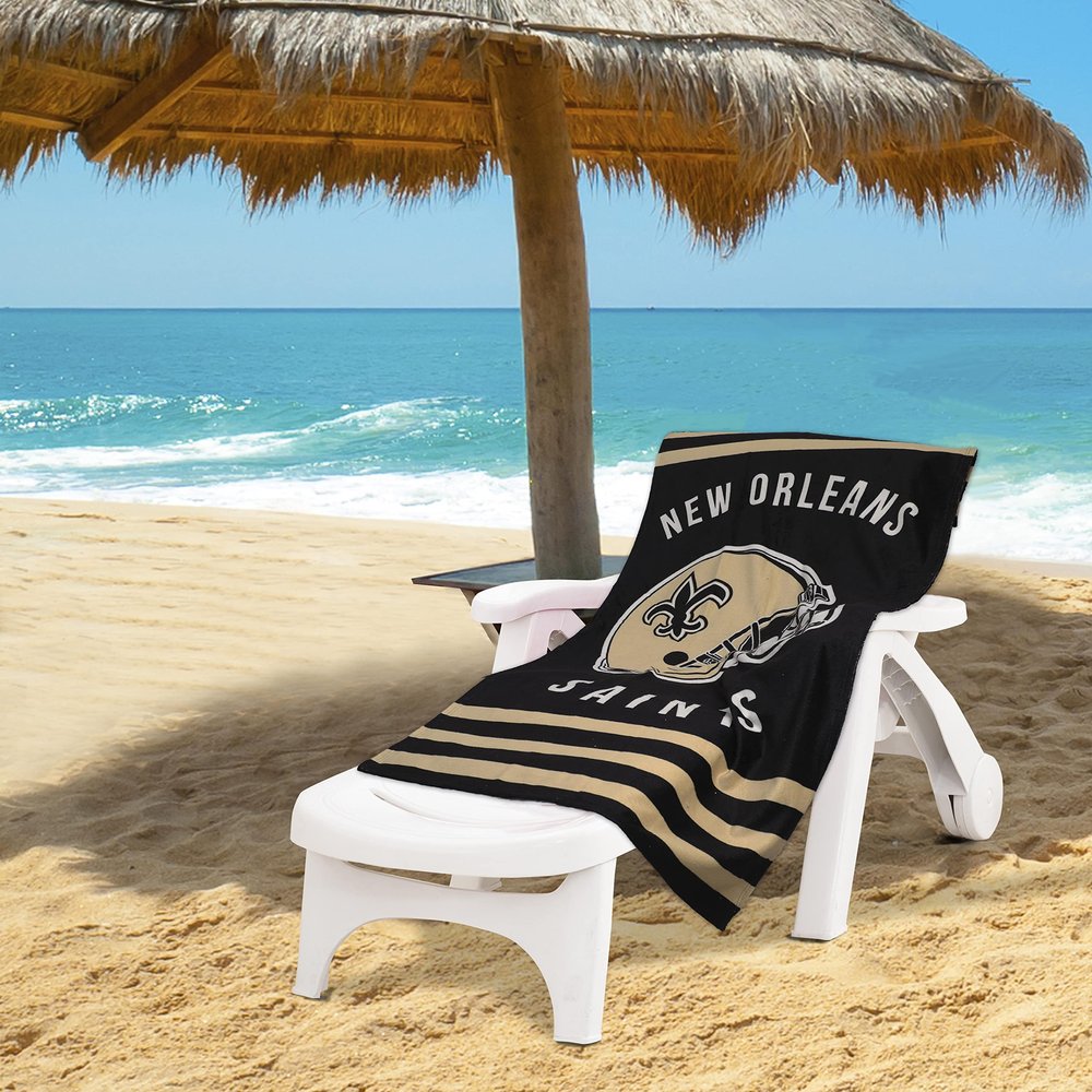 Northwest NFL Stripes Beach Towel, 30" x 60" New Orleans Saints
