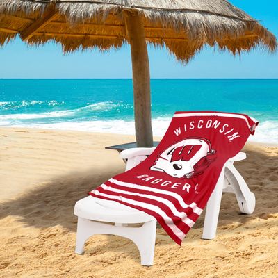 Northwest NCAA Stripes Beach Towel, 30" x 60" Wisconsin Badgers