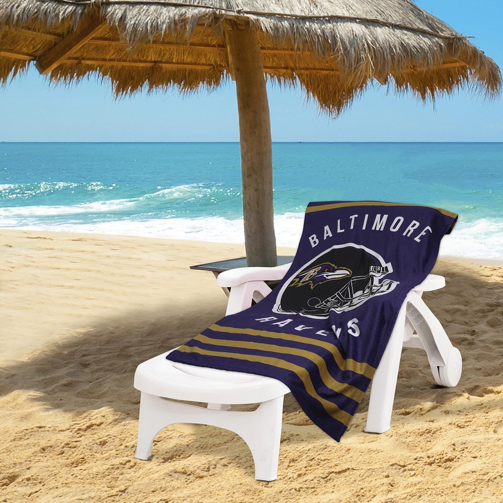 Northwest NFL Stripes Beach Towel, 30" x 60" Baltimore Ravens