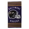 Northwest NFL Stripes Beach Towel, 30" x 60" Baltimore Ravens view 2