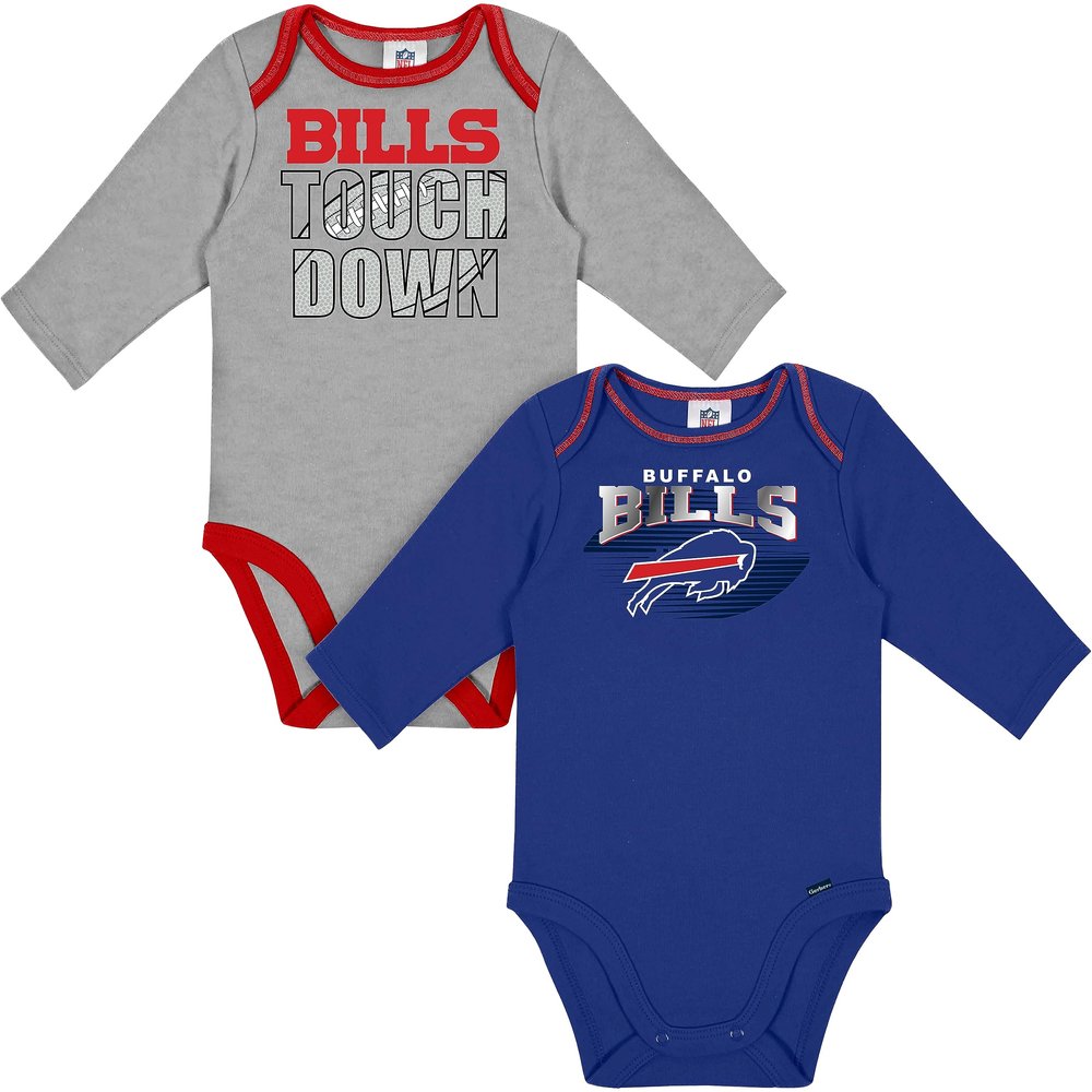 NFL Baby 2-Pack Long Sleeve Bodysuit, Buffalo Bills, 0-3 Months Team Color