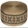 Antique Flowers Ribbon on Copper Gold Nylon Webbing Closeout (1 Inch, 5 Yards) view 1