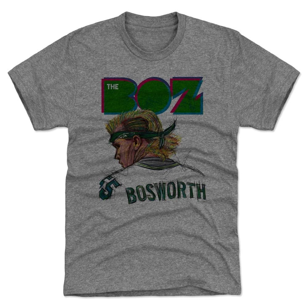 500 LEVEL Brian Bosworth T-Shirt (Premium Men's T-Shirt, XXX-Large, Tri Gray) - Brian Bosworth Neon G
