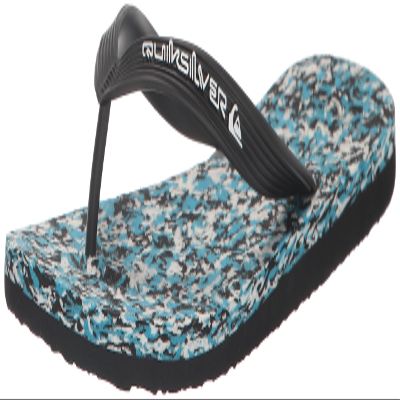 Quiksilver Men's Molokai Recycled Flip Flop Sandal, Black/Blue/Blue 233, 7