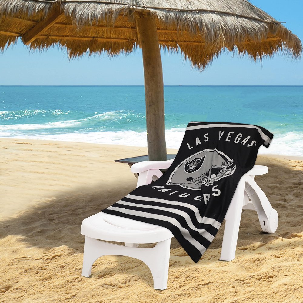 Northwest NFL Stripes Beach Towel, 30" x 60" Las Vegas Raiders