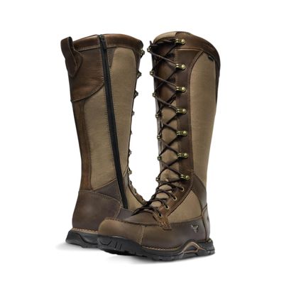Danner Sharptail 17" Side-Zip Waterproof Snake Boots for Men - Full-Grain Leather and Nylon with 360 Snake Guard, Comfort Footbed & Traction Outsole, Brown - 8.5