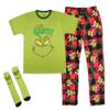 Dr. Seuss GRINCH Men's Pajama Pants Shirt and Socks 3 Piece Pajama Set (Large) Multicolored view 3