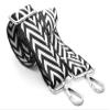 CRAFTMEMORE Shoulder Strap Adjustable Bag Handle Crossbody Nylon Belt Replacement JK01(Black+White, Silver Clasp) view 1